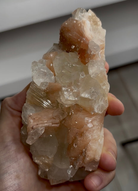 Druzy Pink Stilbite with Apophyllite PM0732
