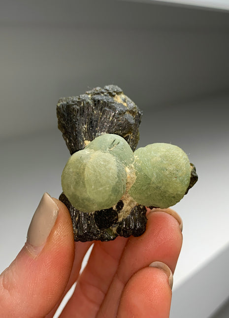 Green Prehnite with Epidote - From Mali