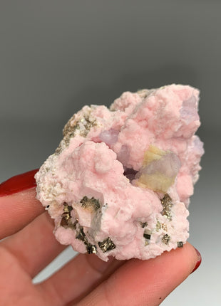 Pink Rhodocrosite with Fluorite, Pyrite - Collection # 154