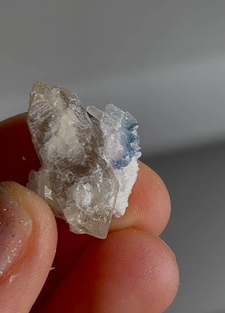 Blue Tip Tourmaline with Quartz