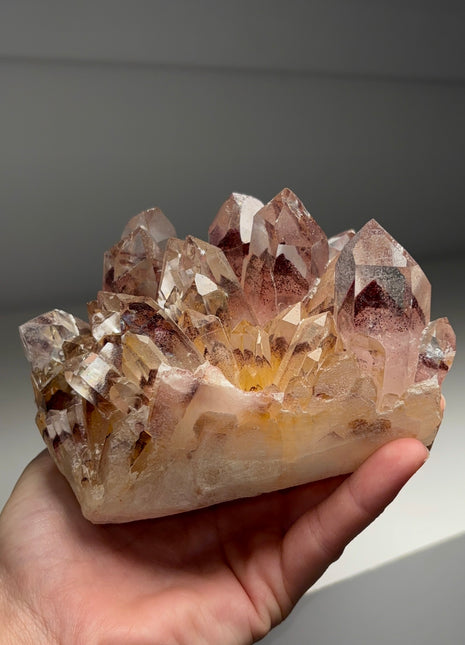 Incredible ! Sunset Quartz with Red Phantoms