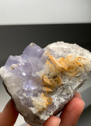 Purple Fluorite with Barite - From Berbes, Spain