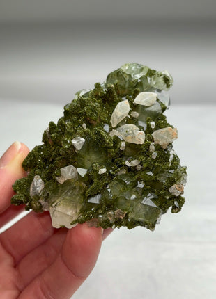 Forest Green Epidote with Quartz