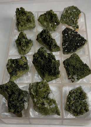 12 Pieces ! High Grade Forest Epidote with Quartz Lot