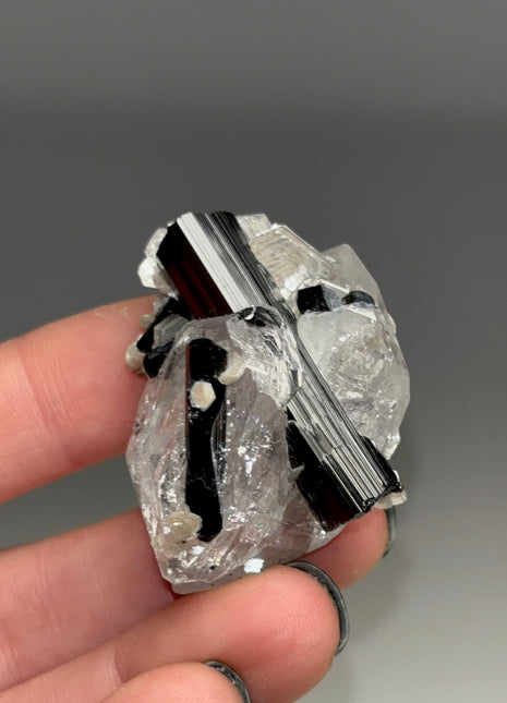 Black Tourmaline with Quartz