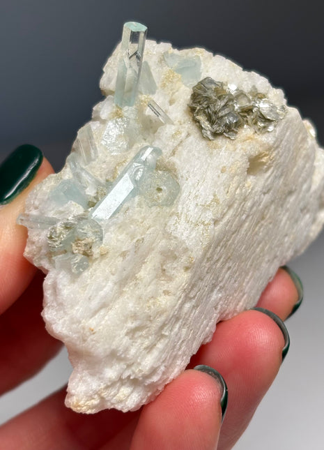 Blue Aquamarine with Feldspar
