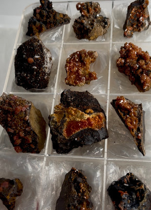 Uncommon Red Vanadinite Specimens Lot - 12 Pieces !