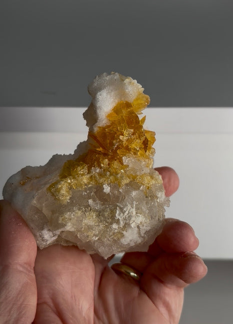Golden Selenite with Halite from Peru