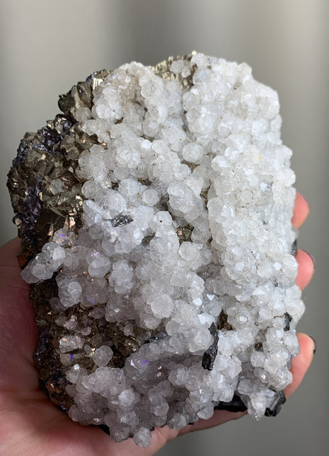 Fantastic Combo ! UV-Reactive Calcite with Pyrite, Sphalerite and Galena - From Trepca Mine, Kosovo DWS