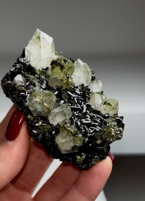 Extra Dark Epidote with Quartz