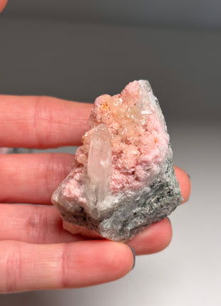 9 Pieces ! Pink Rhodocrosite with Quartz Lot