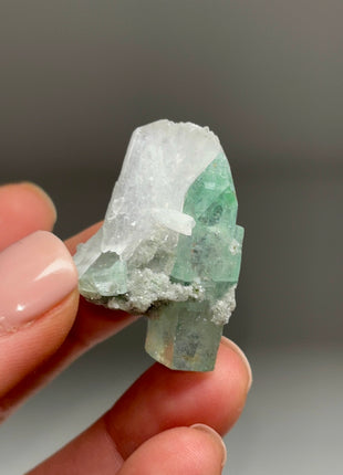 Gemmy Green Apophyllite with Stilbite