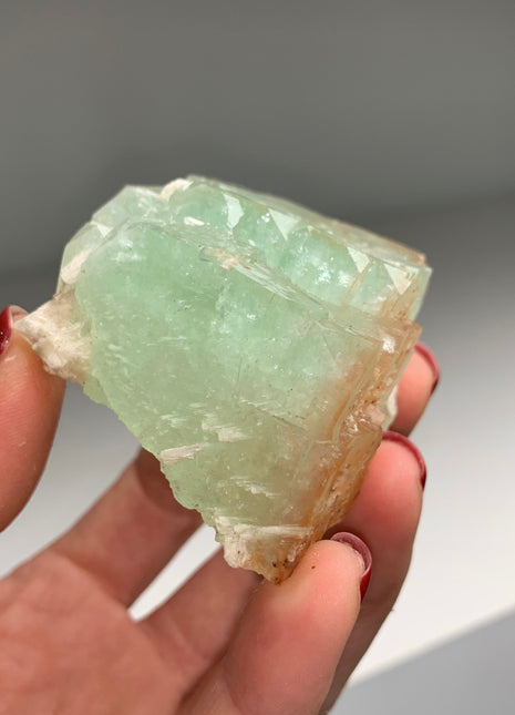 Stepwise Green Apophyllite with Stilbite