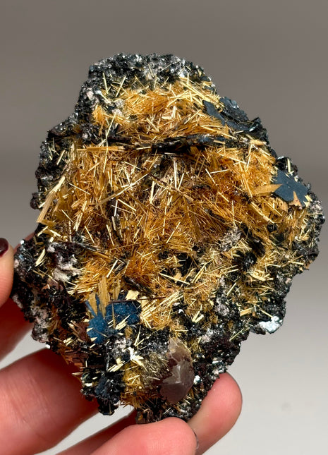 Golden Rutile with Hematite *