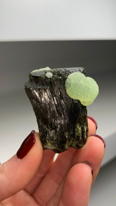 Apple Green Prehnite with Epidote - From Mali 🍏