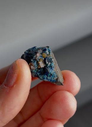 Blue Lazulite with Siderite from Rapid Creek, Canada