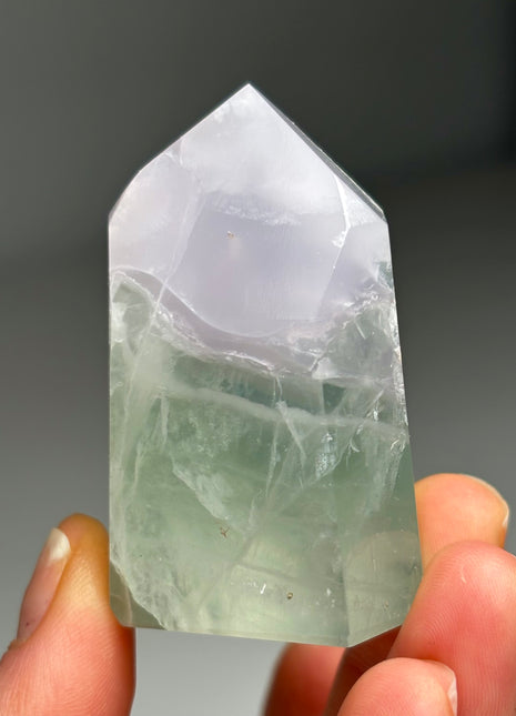 Pastel Colors ! Lavender Green Yttrium Fluorite Tower