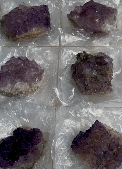 New find ! Pink and Purple Fluorite lot from Turkey, 6 Pieces !