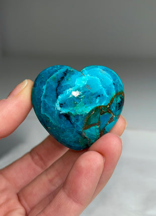Blue Gem Silica Heart from Peru