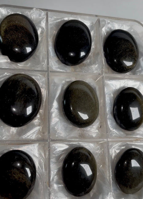 9 Pieces ! High Grade Golden Sheen Obsidian Lot