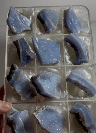 12 Pieces ! Druzy Blue Lace Agate Lot