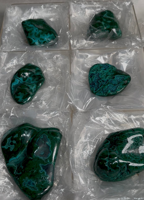 High Grade Blue Chrysocolla with Green Malachite Lot ! 6 Pieces