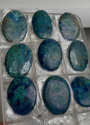 Blue Azurite Palmstone Lot ! 9 Pieces