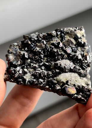Rainbow Sphalerite with Quartz Flowers PM1238