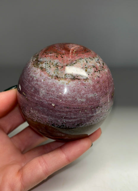 Pink Ocean Jasper Sphere from Madagascar