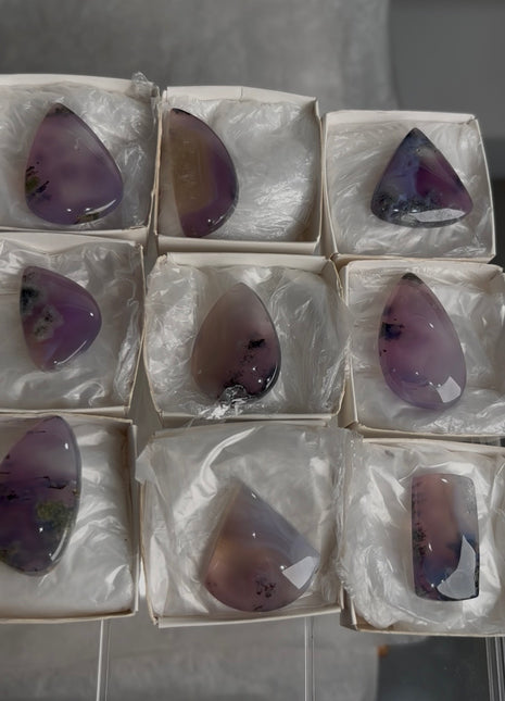 9 Pieces ! High Grade Purple Chalcedony Lot