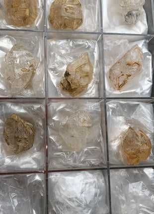 Window Quartz Crystals with Clay Inclusions Lot - 9 Pieces !