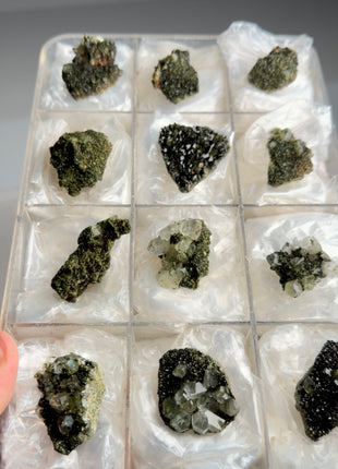 12 Pieces ! High Grade Forest Epidote with Quartz Lot