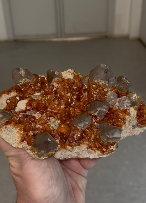 Spessartine Garnet with Smoky Quartz Collection # 673