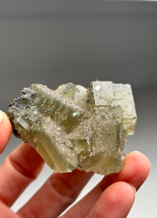 Green Fluorite with Pyrite DW043