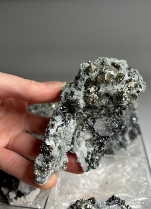 6 Pieces ! High Grade Pyrite, Sphalerite with Needle Quartz Lot