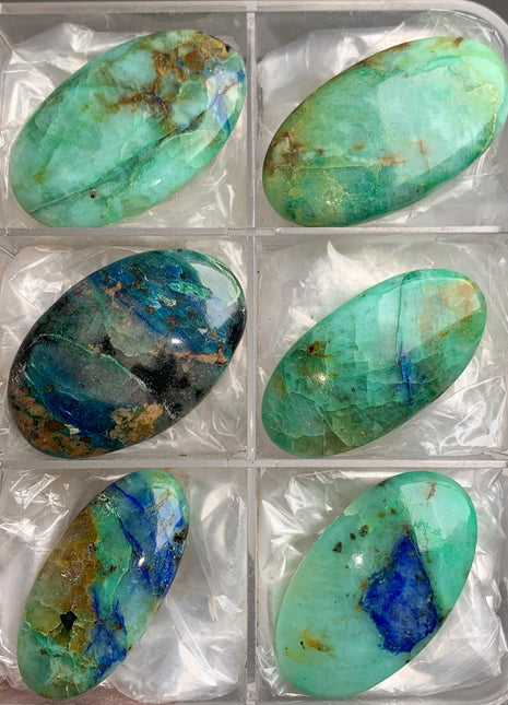 Amazing and Rare Blue Green Gem Silica Lot - 6 Pieces !