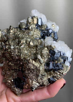 Wow ! Pyrite with Sphalerite and Calcite - From Trepca Mine, Kosovo