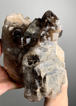 Castle ! Elestial Smoky Quartz with White Quartz - 5.6 kgs, From Namibia *