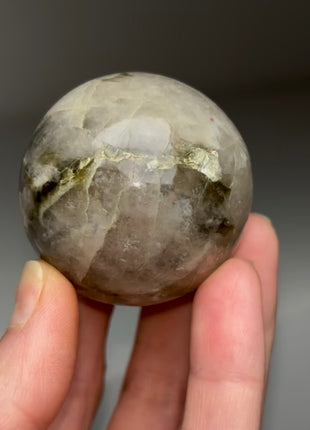 Rare Green Lepidolite with Quartz Sphere