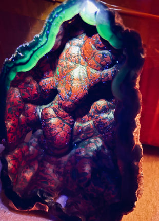 Red Fox Agate Geode from Argentina