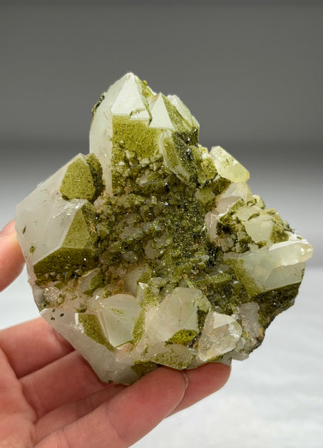 Druzy Green Epidote with Quartz