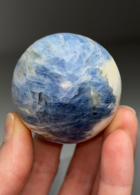 Blue Kyanite in Quartz Sphere from Brazil