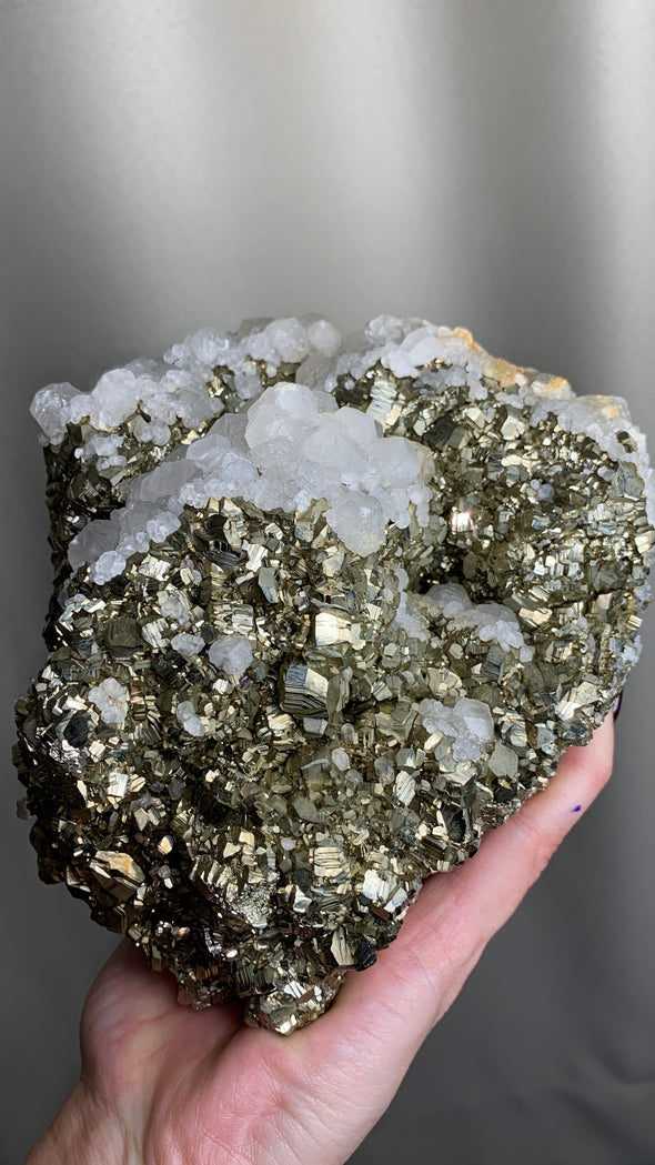 Beautiful Pyrite with Calcite - From Trepca Mine, Kosovo