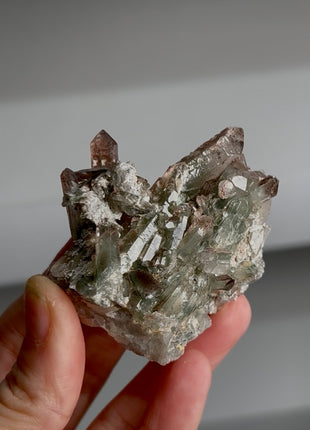 Unique ! Red Hematite and Green Chlorite Included Quartz 💚❤️