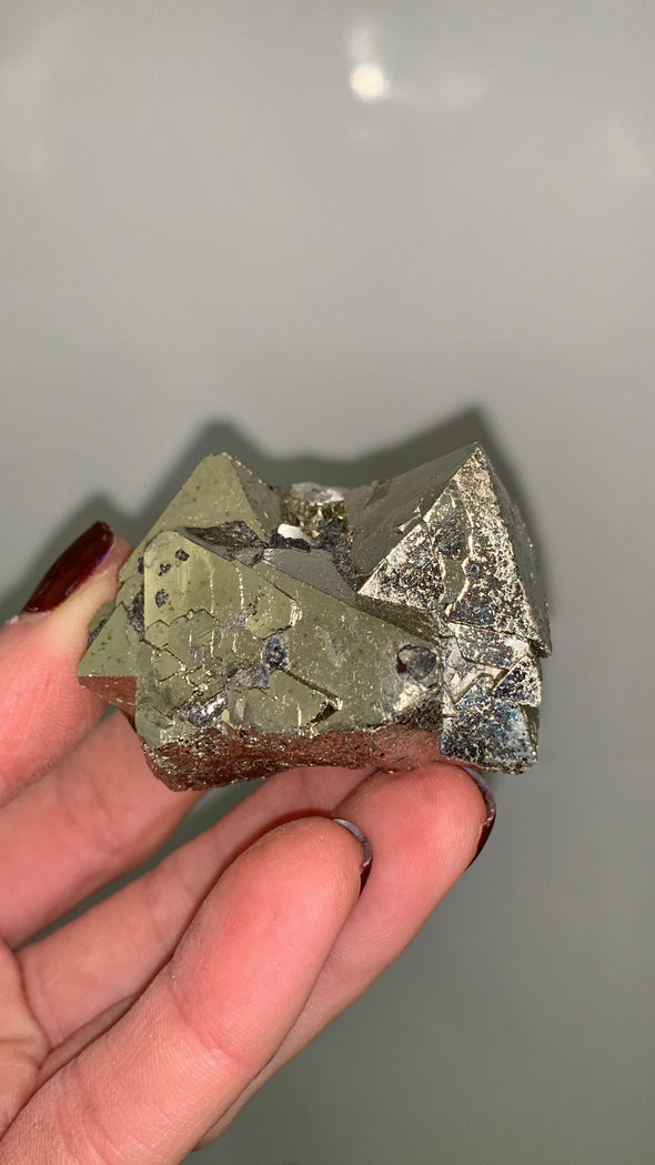Octahedral Pyrite Specimen - 127 Grams ! From Huanzala, Peru
