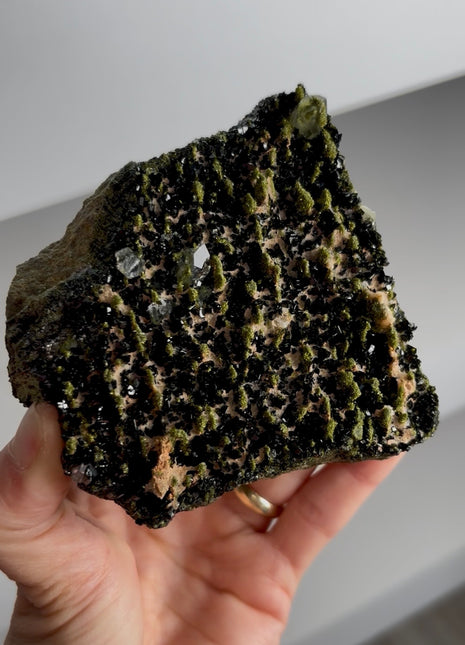 Bicolor Forest Green Epidote with Quartz