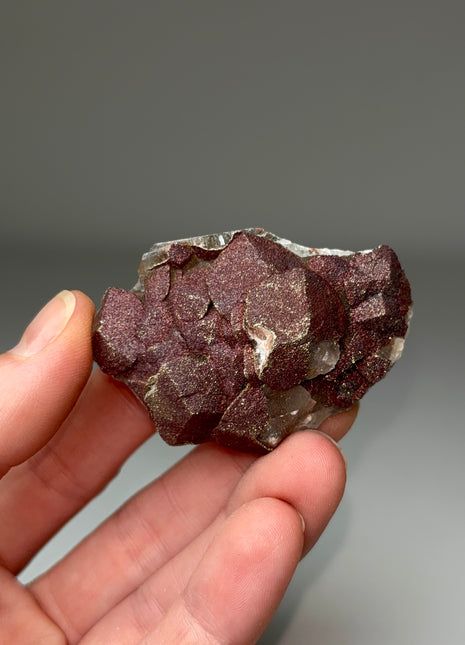 New Arrival ! Red Pyrite with Calcite