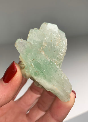 Green Apophyllite with Druzy Stilbite