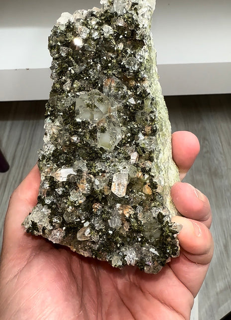 New ! Green Epidote with Diamond Quartz