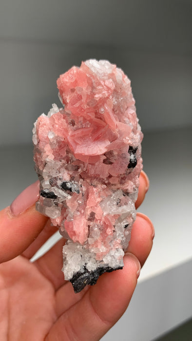 Pink Rhodocrosite with Quartz